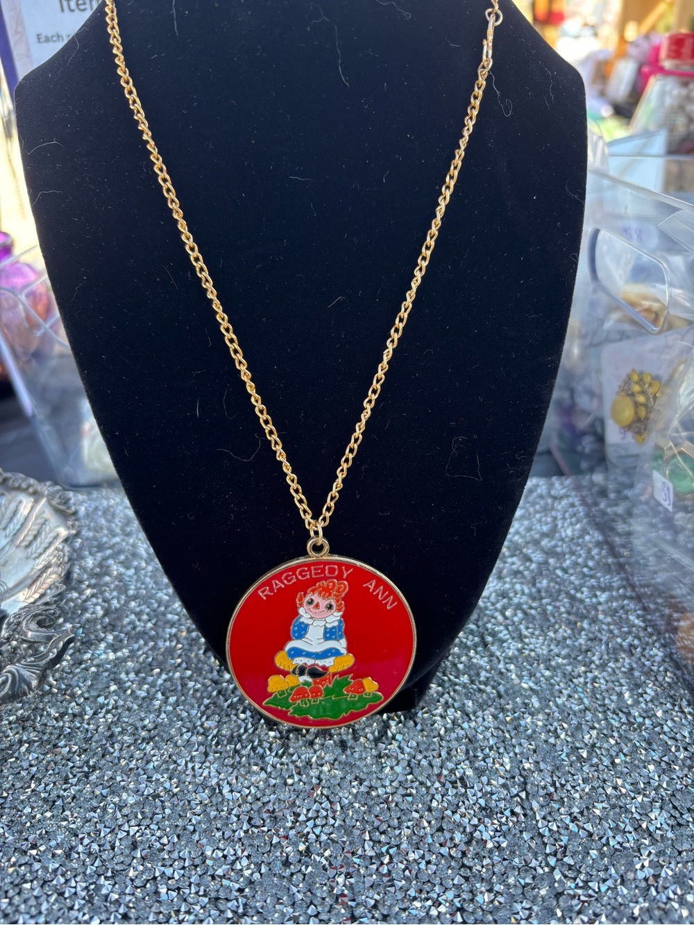 Raggedy Ann necklace